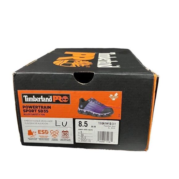 Timberland PRO Women's 8.5 Purple Powertrain Sport Alloy Toe Work Sneaker ESD - Picture 5 of 10